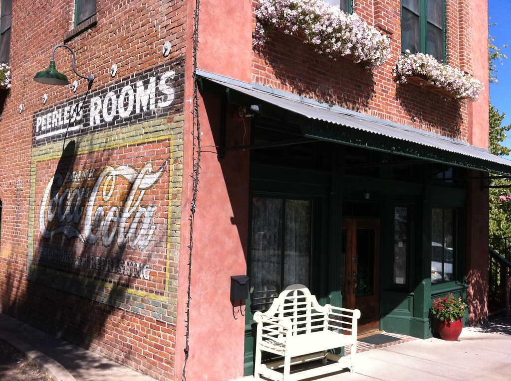 The historic Peerless Hotel building in the Railroad District of Ashland, Oregon