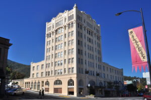 The historic 1925 Ashland Springs Hotel on East Main Street, home to Larks Home Kitchen Cuisine