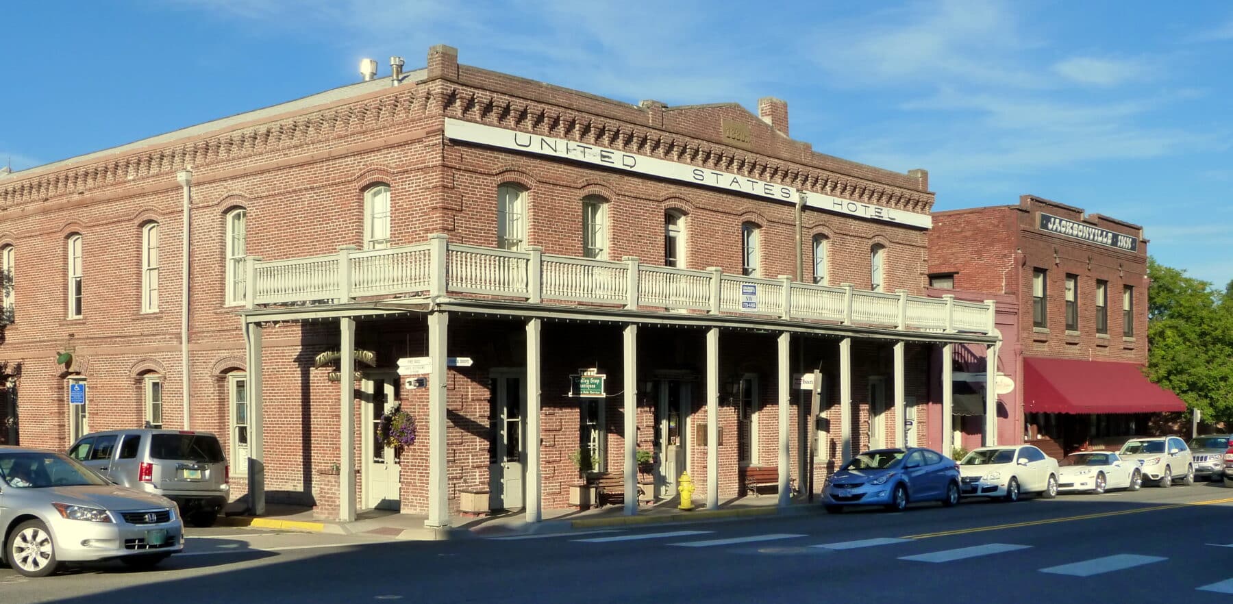 Historic 19th-century buildings along California Street in Jacksonville, Oregon